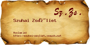 Szuhai Zsüliet névjegykártya